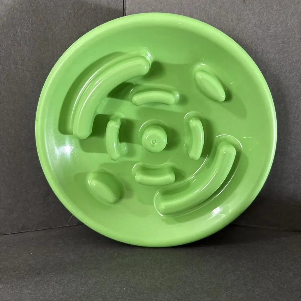 Slow Feeder Pet Dog Bowl Fun Green Anti-Gulping Slower Food Feeding Dishes Puppy